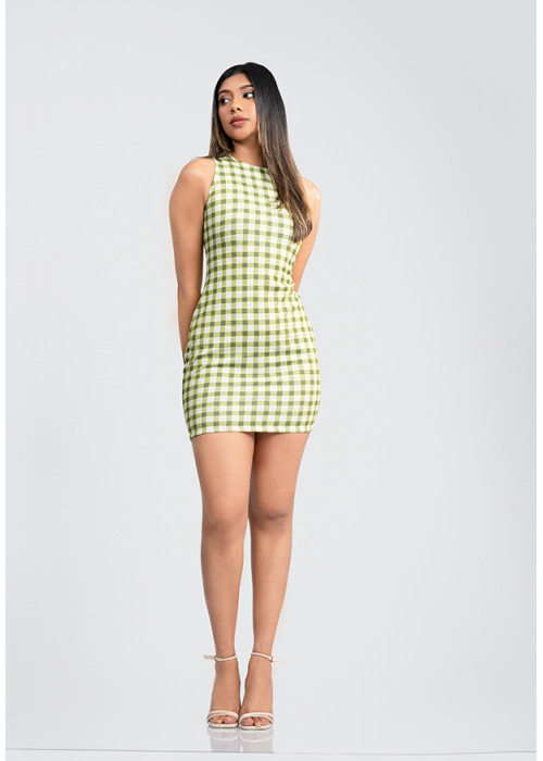 YURA GREEN MIX DRESS